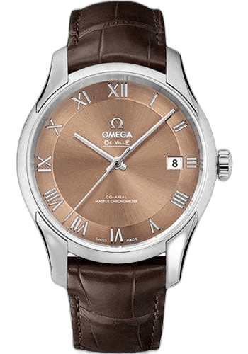 Omega De Ville Hour Vision Co-Axial Master Chronometer Watch - 41 mm Steel Case - Two-Zone Bronze Dial - Brown Leather Strap - 433.13.41.21.10.001 41mm (433.13.41.21.10.001