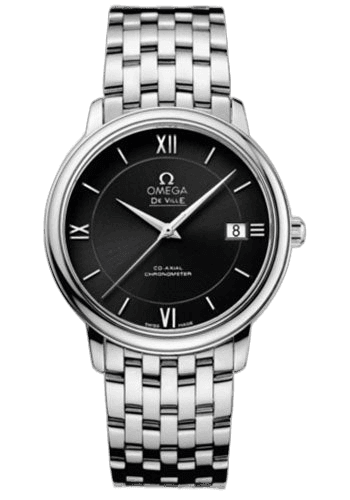 Omega De Ville Prestige Co-Axial Watch - 36.8 mm Steel Case - Black Dial - 424.10.37.20.01.001 36.8mm Watch Ref. 424.10.37.20.01.001