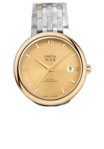 De Ville Prestige Co-Axial Watch - 36.8 mm Steel And Yellow Gold Case - Champagne Diamond Dial - 424.20.37.20.58.001 36.8mm & Yellow Gold Champagne Diamond Dial · Omega 424.20.37.20.58.001