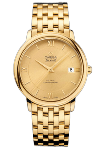 Omega 36.8mm De Ville Prestige Co-Axial Watch - 36.8 mm Yellow Gold Case - Champagne Dial - 424.50.37.20.08.001 Watch Ref. 424.50.37.20.08.001