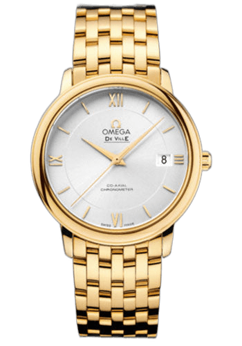 De Ville Prestige Co-Axial Watch - 36.8 mm Yellow Gold Case - Silver Dial - 424.50.37.20.02.002 36.8mm by Omega — 424.50.37.20.02.002