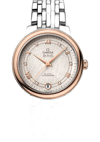 Omega De Ville Prestige Co-Axial Watch - 32.7 mm Steel And Red Gold Case - Ivory Silvery Dial - 424.20.33.20.52.003 32.7mm & Red Gold Ivory Silvery Dial (424.20.33.20.52.003