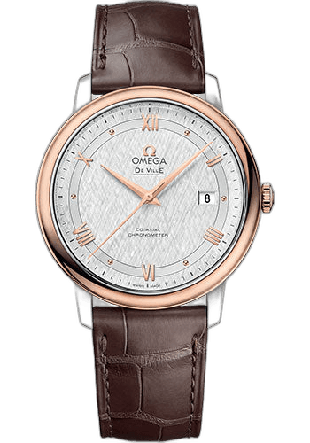 De Ville Prestige Co-Axial Watch - 39.5 mm Steel And Red Gold Case - White Silvery Dial - Brown Leather Strap - 424.23.40.20.02.002 39.5mm & Red Gold White Silvery Dial — Omega Ref. 424.23.40.20.02.002