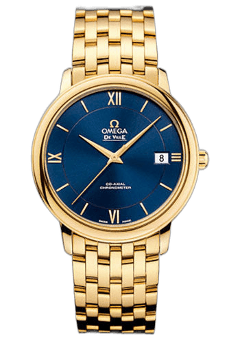 Omega De Ville Prestige Co-Axial Watch - 36.8 mm Yellow Gold Case - Blue Dial - 424.50.37.20.03.001 36.8mm Ref. 424.50.37.20.03.001