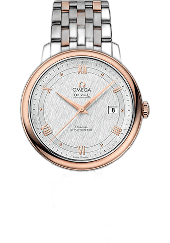 Omega De Ville Prestige Co-Axial Watch - 39.5 mm Steel And Red Gold Case - White Silvery Dial - 424.20.40.20.02.002 39.5mm & Red Gold White Silvery Dial