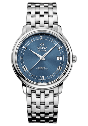 Omega De Ville Prestige Co-Axial Watch - 36.8 mm Steel Case - Blue Dial - 424.10.37.20.03.002 36.8mm Ref. 424.10.37.20.03.002