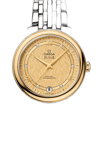 De Ville Prestige Co-Axial Watch - 32.7 mm Steel And Yellow Gold Case - Champagne Dial - 424.20.33.20.58.003 32.7mm & Yellow Gold Champagne Dial · Omega 424.20.33.20.58.003