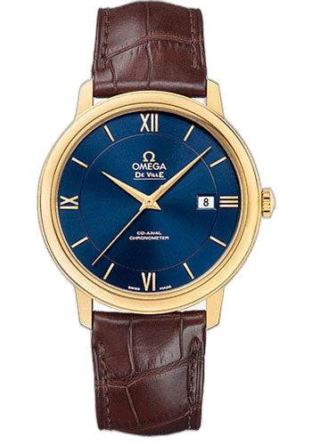 De Ville Prestige Co-Axial Watch - 39.5 mm Yellow Gold Case - Blue Dial - Brown Leather Strap - 424.53.40.20.03.001 · Omega 39.5mm — 424.53.40.20.03.001