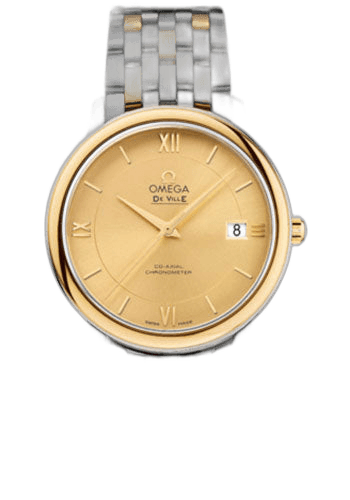 Omega De Ville Prestige Co-Axial Watch - 36.8 mm Steel And Yellow Gold Case - Champagne Dial - 424.20.37.20.08.001 36.8mm & Yellow Gold Champagne Dial