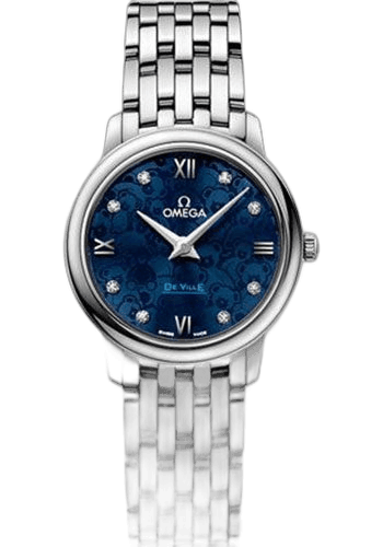 Omega De Ville Prestige Quartz Orbis Watch - 27.4 mm Steel Case - Blue Dial - 424.10.27.60.53.003 27.4mm Ref. 424.10.27.60.53.003