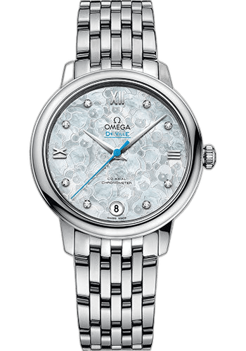 Omega 32.7mm De Ville Prestige Co-Axial Orbis Watch - 32.7 mm Steel Case - Mother-Of-Pearl Dial - 424.10.33.20.55.004 — Ref. 424.10.33.20.55.004