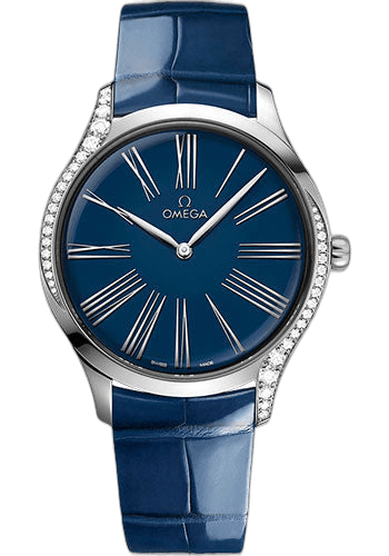 Omega 39mm De Ville Tresor Quartz - 39 mm Steel Case - Blue Opaline Pvd Dial - Blue Leather Strap - 428.18.39.60.03.001 — Ref. 428.18.39.60.03.001