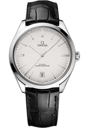 Omega De Ville Tresor Omega Co-Axial Master Chronometer - 40 mm Steel Case - Opaline Silvery Dial - Black Leather Strap - 435.13.40.21.02.001 40mm