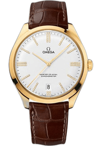 Omega De Ville Tresor Master Co-Axial Watch - 40 mm Yellow Gold Case - Domed -Silver Dial - Brown Leather Strap - 432.53.40.21.52.003 40mm Ref. 432.53.40.21.52.003