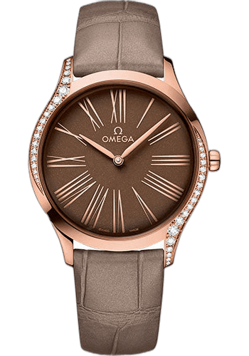 De Ville Tresor Quartz Watch - 36 mm Sedna Gold Case - Taupe-Brown Dial - Taupe-Brown Leather Strap - 428.58.36.60.13.001 36mm by Omega — 428.58.36.60.13.001