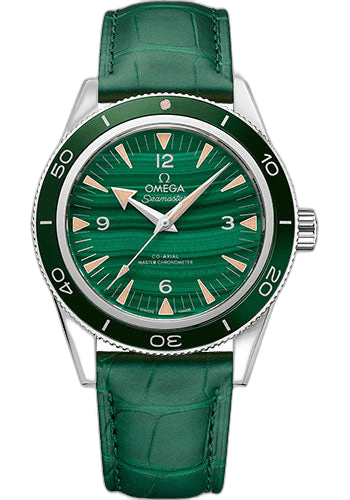 Omega Seamaster 300 Omega Co-Axial Master Chronometer - 41 mm Platinum Case - Deep Green Dial - Green Leather Strap - 234.93.41.21.99.001 41mm Ref. 234.93.41.21.99.001