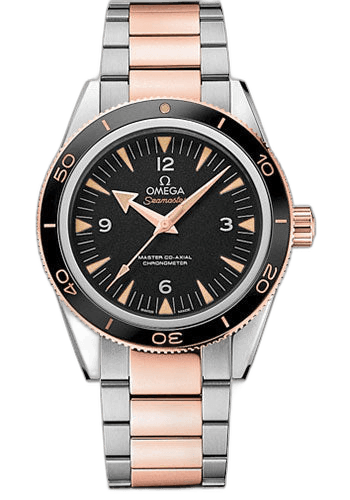 Omega Seamaster 300 Omega Master Co-Axial Watch - 41 mm Steel And Sedna Gold Case - Unidirectional Sedna Gold Bezel - Black Dial - 233.20.41.21.01.001 41mm & Sedna™ Gold Black Dial Timepiece [233.20.41.21.01.001