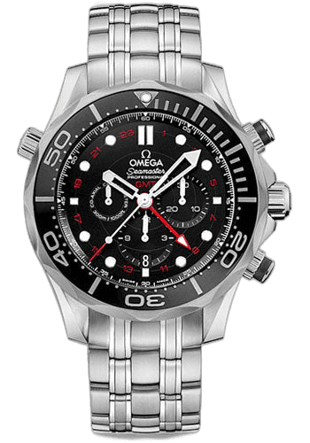 Omega Seamaster Diver 300 M Co-Axial GMT Chronograph Watch - 44 mm Steel Case - Matt Black Ceramic Bezel - Matt Black Dial - 212.30.44.52.01.001 44mm Watch Ref. 212.30.44.52.01.001