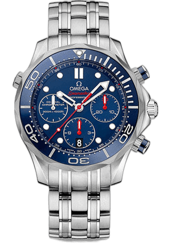 Omega Seamaster Diver 300 M Co-Axial Chronograph Watch - 44 mm Steel Case - Unidirectional Bezel - Blue Dial - 212.30.44.50.03.001 44mm