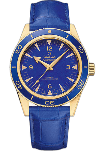 Seamaster 300 Omega Co-Axial Master Chronometer - 41 mm Yellow Gold Case - Deep Blue Dial - Blue Leather Strap - 234.63.41.21.99.002 41mm · Omega 234.63.41.21.99.002