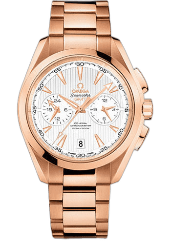 Seamaster Aqua Terra 150 M Co-Axial GMT Chronograph 43 mm Watch - 43 mm Red Gold Case - Silvery Dial - 231.50.43.52.02.001 43mm · Omega 231.50.43.52.02.001
