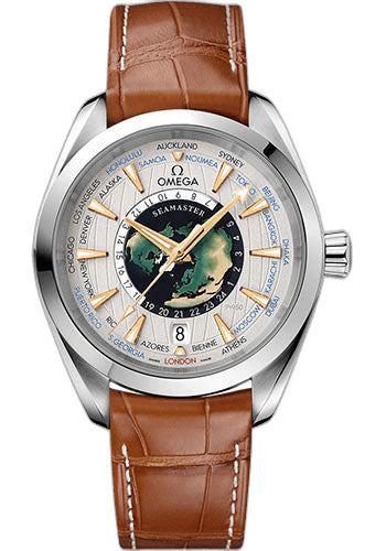 Omega Seamaster Aqua Terra 150M Omega Co-Axial Master Chronometer GMT Worldtimer - 43 mm Platinum Case - Grey Dial - Brown Leather Strap Limited Edition of 87 - 220.93.43.22.99.001 43mm (220.93.43.22.99.001