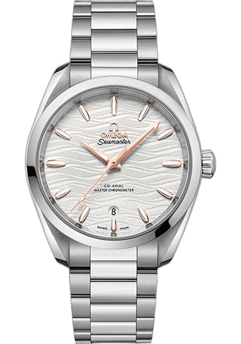 Omega Seamaster Aqua Terra 150M Co-Axial Master Chronometer Ladies Watch - 38 mm Steel Case - Waved Silvery Dial - 220.10.38.20.02.002 38mm (220.10.38.20.02.002
