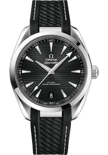 Omega Seamaster Aqua Terra Aqua Terra 150M Co-Axial Master Chronometer Watch - 41 mm Steel Case - Black Dial - Black Structured Rubber Strap - 220.12.41.21.01.001 41mm Ref. 220.12.41.21.01.001