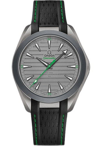 Seamaster Aqua Terra 150M Omega Co-Axial Master Chronometer "Ultra Light" - 41 mm Titanium Case - Titanium Dial - Black And Green Rubber Strap - 220.92.41.21.06.003 41mm Omega Ref. 220.92.41.21.06.003
