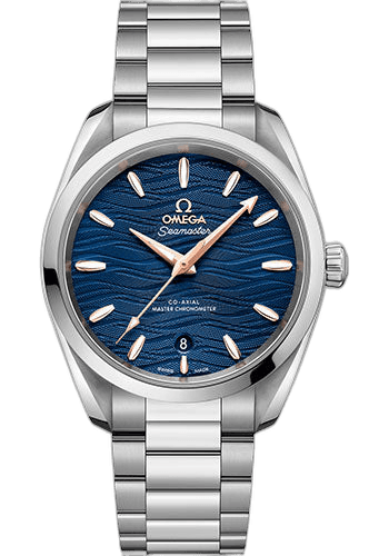 Seamaster Aqua Terra 150M Co-Axial Master Chronometer Ladies Watch - 38 mm Steel Case - Waved Blue Dial - 220.10.38.20.03.002 38mm by Omega — 220.10.38.20.03.002