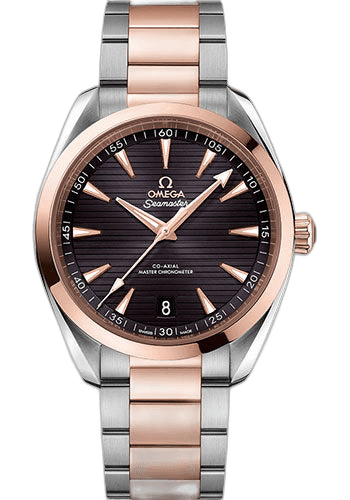 Seamaster Aqua Terra Aqua Terra 150M Co-Axial Master Chronometer Watch - 41 mm Steel And Sedna Gold Case - Grey Dial - Brushed And Polished Steel And Sedna Gold Bracelet - 220.20.41.21.06.001 41mm & Sedna™ Gold Grey Dial by Omega — 220.20.41.21.06.001