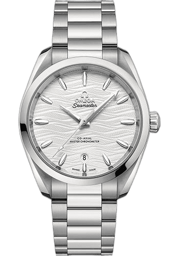Omega Seamaster Aqua Terra 150M Co-Axial Master Chronometer Ladies Watch - 38 mm Steel Case - Waved Silvery Dial - 220.10.38.20.02.003 38mm Timepiece [220.10.38.20.02.003