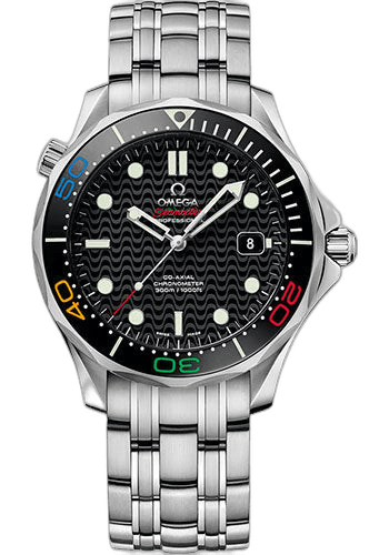 Omega 41mm Seamaster Diver 300 M Co-Axial Specialty Olympic Collection Rio 2016 Limited Edition of 3016 Watch - 41 mm Steel Case - Unidirectional Black Ceramic Bezel - Black Dial - 522.30.41.20.01.001 — Ref. 522.30.41.20.01.001