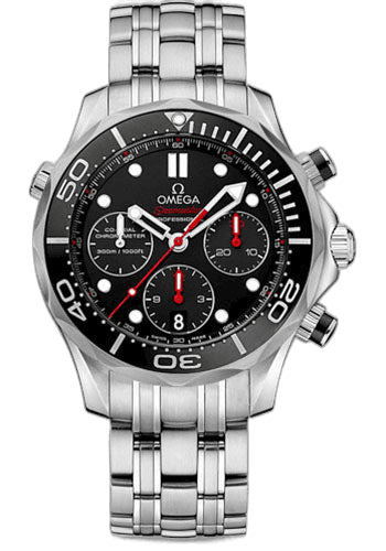 Seamaster Diver 300 M Co-Axial Chronograph Watch - 41.5 mm Steel Case - Unidirectional Bezel - Black Dial - 212.30.42.50.01.001 41.5mm by Omega — 212.30.42.50.01.001