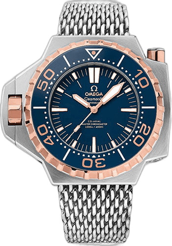 Omega Seamaster Ploprof 1200M Omega Co-Axial Master Chronometer - 55 x 48 mm Titanium And Sedna Gold Case - Blue Lacquered Dial - Titanium Bracelet - 227.60.55.21.03.001 48mm Ref. 227.60.55.21.03.001