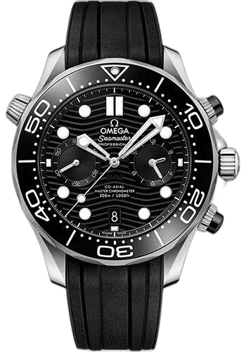 Omega Seamaster Diver 300M Omega Co-Axial Master Chronometer Chronograph - 44 mm Steel Case - Black Dial - Black Rubber Strap - 210.32.44.51.01.001 44mm Watch Ref. 210.32.44.51.01.001