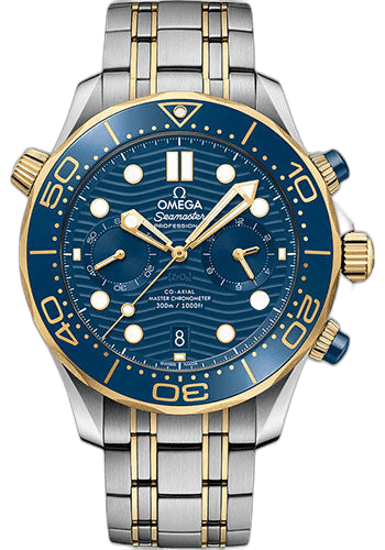 Omega Seamaster Diver 300M Omega Co-Axial Master Chronometer Chronograph - 44 mm Steel And Yellow Gold Case - Blue Dial - 210.20.44.51.03.001 44mm & Yellow Gold Blue Dial