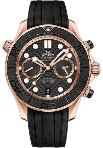 Seamaster Diver 300M Omega Co-Axial Master Chronometer Chronograph - 44 mm Sedna Gold Case - Black Dial - 210.62.44.51.01.001 44mm · Omega 210.62.44.51.01.001