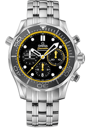 Omega Seamaster Diver 300 M Co-Axial Chronograph Watch - 44 mm Steel Case - Unidirectional Bezel - Black Dial - 212.30.44.50.01.002 44mm Ref. 212.30.44.50.01.002
