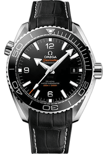 Omega Seamaster Planet Ocean Planet Ocean 600 M Omega Co-axial Master Chronometer Watch - 43.5 mm Steel Case - Unidirectional Black Ceramic Bezel - Black Ceramic Dial - Black Leather Strap - 215.33.44.21.01.001 43.5mm Watch Ref. 215.33.44.21.01.001