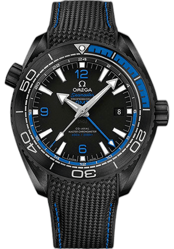 Omega Seamaster Planet Ocean Planet Ocean 600 M Omega Co-axial Master Chronometer GMT Deep Black Watch - 45.5 mm Black Ceramic Case - Unidirectional Bezel - Black Dial - Black Rubber Strap - 215.92.46.22.01.002 45.5mm Ref. 215.92.46.22.01.002