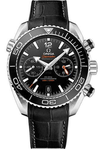 Seamaster Planet Ocean Planet Ocean 600 M Omega Co-axial Master Chronometer Chronograph Watch - 45.5 mm Steel Case - Unidirectional Black Ceramic Bezel - Black Ceramic Dial - Black Leather Strap - 215.33.46.51.01.001 · Omega 45.5mm — 215.33.46.51.01.001