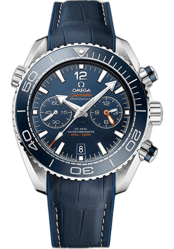 Omega Seamaster Planet Ocean Planet Ocean 600 M Omega Co-axial Master Chronometer Chronograph Watch - 45.5 mm Steel Case - Unidirectional Blue Ceramic Bezel - Blue Ceramic Dial - Blue Leather Strap - 215.33.46.51.03.001 45.5mm (215.33.46.51.03.001