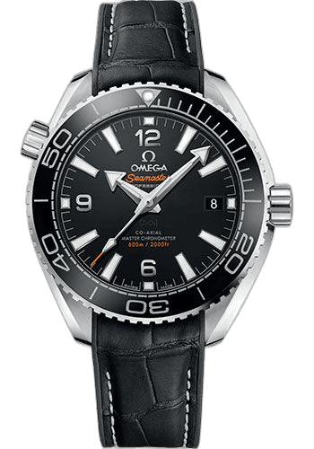 Omega Seamaster Planet Ocean Planet Ocean 600M Co-Axial Master Chronometer Watch - 39.5 mm Steel Case - Unidirectional Black Cermaic Bezel - Black Dial - Black Leather Strap - 215.33.40.20.01.001 39.5mm (215.33.40.20.01.001