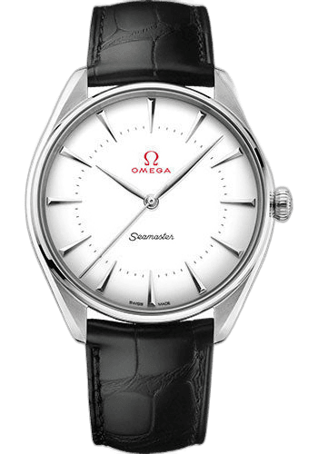 Omega Specialities Olympic Official Timekeeper Watch - 39.5 mm White Gold Case - Eggshell White Enamel Dial - Leather Strap - 522.53.40.20.04.002 39.5mm