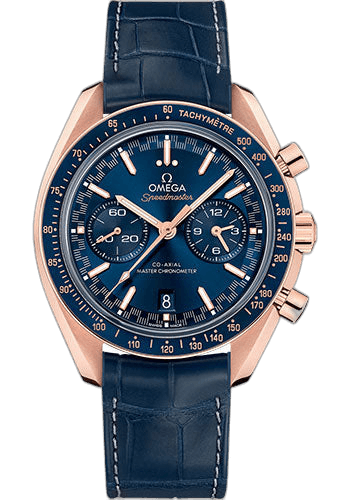 Speedmaster Racing Co-Axial Master Chronograph Watch - 44.25 mm Sedna Gold Case - Sun Brushed Blue Dial - Blue Leather Strap - 329.53.44.51.03.001 44.25mm Omega Ref. 329.53.44.51.03.001
