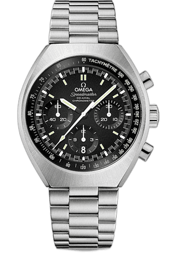 Omega Speedmaster Mark II Co-Axial Chronograph Watch - 42.4 mm Barrel-Shaped Polished And Brushed Steel Case - Matt Black Dial - Steel Bracelet - 327.10.43.50.01.001 42.4mm