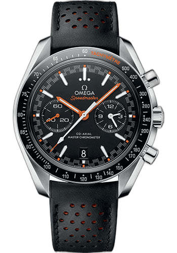 Speedmaster Racing Co-Axial Master Chronograph Watch - 44.25 mm Steel Case - Black Ceramic Bezel - Matt Black Dial - Black Micro-Perforated Leather Strap - 329.32.44.51.01.001 44.25mm · Omega 329.32.44.51.01.001