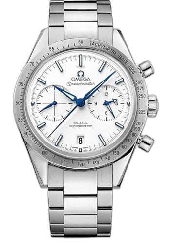 Speedmaster '57 Omega Co-Axial Chronograph Watch - 41.5 mm Grade 5 Titanium Case - Brushed Bezel - White Dial - 331.90.42.51.04.001 41.5mm Omega Ref. 331.90.42.51.04.001