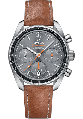 Omega Speedmaster 38 Co-Axial Chronograph Watch - 38 mm Steel Case - Grey Dial - Novo Nappa Leather Strap - 324.32.38.50.06.001 38mm Ref. 324.32.38.50.06.001